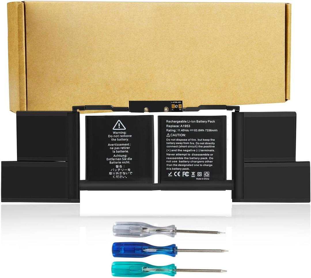 A1953 A1990 Laptop Battery for MacBook Pro A1953 Mid 2018 2019 Replacement with MacBook Pro 15" EMC 3215 EMC 3359 BTO/CTO MV902LL/A MV912LL/A MV922LL/A MV932LL/A MV942LL/A MV952LL/A MV962LL/A
