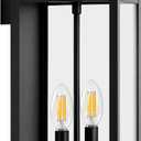 BesLowe 18” Large Outdoor Wall Light, 2-Light Exterior Porch Sconce, Black