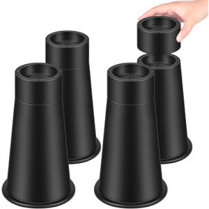 Bed Risers Adjustable Furniture Risers - Heavy Duty 8 inch or 10 inch Non-Slip Lift Supports for Beds/Couches/Sofas, Durable Round Design with Creates Storage Space (9.8 Inch 4 Pack)
