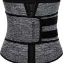 HOPLYNN Neoprene Sweat Waist Trainer Corset Trimmer Shaper Belt for Women (Medium, Grey)