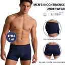 Mens Incontinence Underwear Upgraded 250ml Absorbency, Leakproof Boxer Briefs with Front-to-Back Leak Protection Washable Reusable Cotton Incontinence Briefs for Heavy Bladder Leakage, 3-Pack Size XL