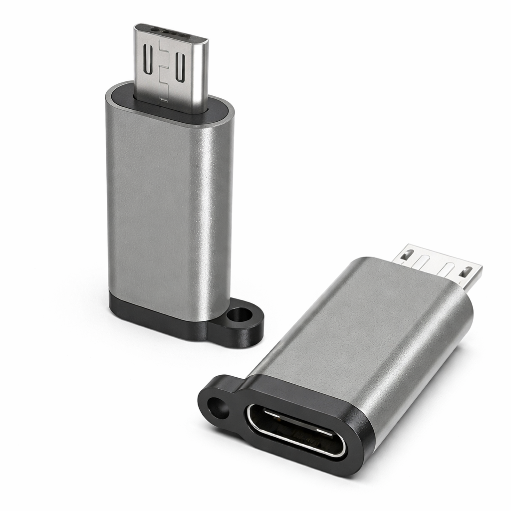 USB-C to Micro USB Adapter, 2-Pack USB Type C Female to Micro USB Male Converter USB C to Micro B 2.0 Charge & Data Sync Compatible with Samsung Galaxy S7 S6 J7 Note 5 Kindle Ps4 and More -Grey