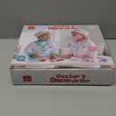 Lehoo Castle Doctor Costume for Kids, Doctor Dress Up and Play Set 8 PCS with Stethoscope, Role Play Costume for Toddlers 4-6 (Pink)