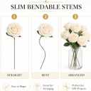 MACTING Artificial Flower Roses 30PCS Real Touch Fake Flowers with Stem Foam Roses for DIY Wedding Bouquet Table Centerpieces Bridal Shower Party Home Spring Valentines Day Decorations (Cream)