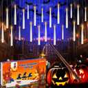 Floating Candles with Wand Remote, 20 Pcs Magic Halloween Hanging Candles, Flickering Warmer Light Flameless LED Candles with DIY Sticker, Battery Operated Halloween Decorations Gifts Indoor (20)