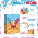 Leinuosen 30 Pcs Ice Cream Drip Baseball Party Bags Gift Goodie Favor Treat Candy Goody Bags with Handle for Sports Theme Birthday Party Supplies