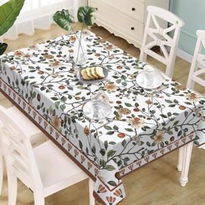 2 x Vintage Floral Berry Rectangle Tablecloth 60 x 84 Inches | Retro Flower Pastoral Botanical Decorative Dining Table Cloth, Spring Summer Dinner Tablecover Picnic Party Decoration