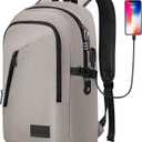 Mancro Travel Backpack for Men Women, Small Laptop Backpack with USB Charging Port, Anti Theft Computer Bag Fits 15.6 inch Notebook, Casual Daypack for Weekender Work Travel, Fog
