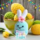 Positive Crochet, Handmade Mini Rabbit Inspirational Emotional Motivational Crochet Animal, Birthday Gift for Her, Graduation Gift