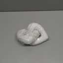 Handmade Wooden Heart Decor Interlocking Hearts Neutral Wedding Couple Gifts Aesthetic Natural Wood Knot Chain Link Shelf Decor Coffee Table Accessories(Classic White)