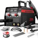 150A MIG Welder, 3 in 1 Flux Core/Lift TIG/Stick Welding Machine 110V, Portable IGBT Inverter Gasless Welder with Synergy & Large LED Display for Metal Repair