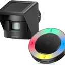 TECKNET Solar Wireless Driveway Alarm with 2600FT Long Range & 36 Melodies & 5 Volumes and Supports 4 Zones Weatherproof Motion Sensor Alarm to Protect Inside/Outside Property (1 Receiver 1 Sensor)