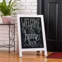 Glitzhome A-Frame Chalkboard Sign 30"x20" Wooden Sandwich Board Easel Sign Outdoor Standing Wall Chalkboard for Restaurants, Cafes, Weddings(White)