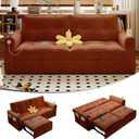 KEIKI Convertible Sofa Bed, 3 in 1 Pull Out Couch, 73" Pull Out Sofa Bed with Side Pocket for Living Room, Bedroom, Small Space, Orange