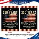 4 x 250 Anniversary Usa Garden Flags for Outside,250 Anniversary USA Flag with Stars Stripes 1776-2026,250th Anniversary America Semiquincentennial Commemorative Patriotic 4th of July Decorations Yard Sign Double-Sided Garden Flag Waterproof 250 Year American Flag 12x18 Inch