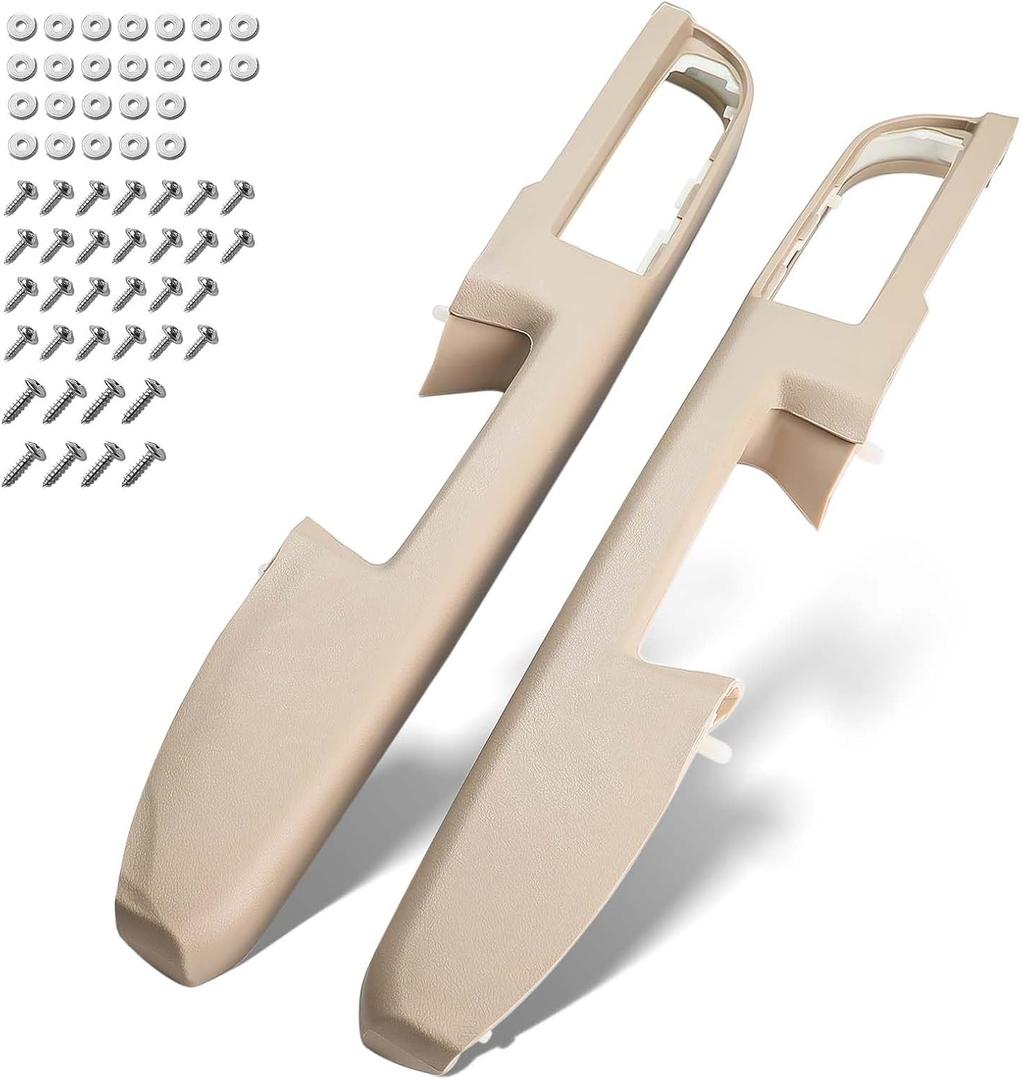80995 Front Driver & Passenger Side Armrest Repair Fit for Chevrolet Chevy Silverado Suburban Tahoe Avalanche For GMC Sierra Yukon 2010-2014 Door Panel with Release Handle Above Armrest - Tan