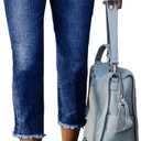 Sidefeel Women's Capri Jeans High Waisted 2025 Summer Fashion Straight Leg Raw Hem Denim Capri Pants (14, Blue)