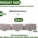 Landscape Edging Faux Stone Garden Edging Border,2.75 in Tall Decorative Stone-Look Garden Border Edging for Flower Bed,Lawn,Landscaped Yard,Tree and Garden Border,with Anchor Spikes,68FT,Brown