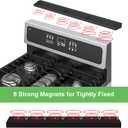 30 Inch Silicone Stove Top Shelf Magnetic for Kitchen, Strong Magnetic Heat Resistant Spice Rack Organizer for Over Stove Oven - (Black)