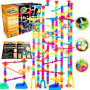 Marble Genius Marble Run Race Track - 300-Piece Multicolor Glow Extreme Set - STEM Building Toy & Marble Race Set for Kids Ages 4+