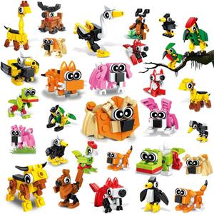 HOGOKIDS 60 Kinds Valentines Party Favors for Kids, 20 Pack 3-in-1 Animals Building Block Sets for Goodie Bags Stocking Stuffer Classroom Prizes Birthday Valentines Day Gifts for Boys Girls Ages 6-12+