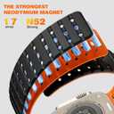 Bandletic Magnetic Watchband Compatible with Apple Watch Ultra Band Men Women, Silicone Sport Replacement Strap for iWatch 49mm(Ultra 3/2/1),46mm(11/10),45mm(9/8/7),44mm(SE3/SE2/SE/6/5/4),42mm(3/2/1)
