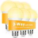 3 Way Light Bulbs 40 70 100W Incandescent Equivalent, LED Dimmable 4/8/12W Three Way Light Bulbs, Soft White 3000K, E26 Medium Base A19 3 Way Bulb for Floor Lamp Desk Lamp Table Lamp Reading, 6-Pack
