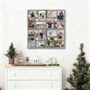 J.M.Deco Collage Picture Frames for Wall 16 Opening, Large Photo Frame Collage Wall Hanging for 4x6 Photo, Reunion Friends Family Memory, Christmas Gift - Grey