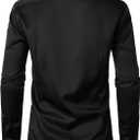 ZEROYAA Men's Long Sleeve Dress Shirt Modern Slim Fit Wrinkle-Free Casual Business Button Up Shirts (Black, S)