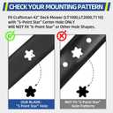 GICOOL 532134149 422719 Mower Blades for Craftsman 42 inch Deck Mower, Fits Craftsman Riding Mower LT1000 LT2000 with 5-Point Star Hole, Replace 134149 424752
