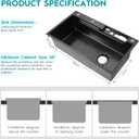 30"x18"Black Kitchen Sink with Digital Display Faucet Combo Top Mount/Drop-In Single Bowl Stainless Steel Sink Multifunctional Drop In Sink Modern Workstation Waterfall Sink, 17.7"D x 30"W x 8.67"H