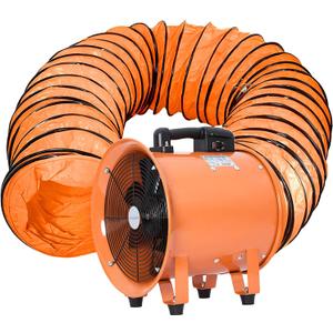Utility Blower Fan 12 Inch, 550W High Velocity Ventilator with Duct Hose, Low Noise Portable Ventilation Fan, Fume Extractor for Exhausting & Ventilating at Home and Job Site (12IN FAN+25FT HOSE)