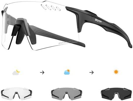 SCVCN Photochromic Cycling Glasses UV400 Protection for Women Men Cycling Glasses TR90 Frame MTB Running Bike DZ-S9A2