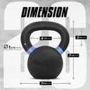 Yes4All Powder Coated Cast Iron Kettlebell, Single Deep Blue, 40 KG / 88 LB