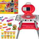 Play-Doh Sizzlin' Grill Playset with Lights & Sounds, 17 Accessories, BBQ Toys for Boys & Girls 3+, Play Food Arts & Crafts, Red, Child-size