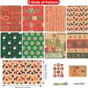 2 x Layninder Christmas Wrapping Paper, 8 Sheets Vintage Kraft Wrapping Paper w/Tags Stickers Rope, Xmas Paper w/Santa Reindeer Merry Christmas, Gift Paper for Holiday (27.6x19.7in, Folded)