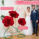 4 Pcs 5ft Large Peony Flowers Giant Artificial Red Peony Standing Huge Handcrafted Flower for Window Reception Banquet Ceremony Floral Decor Garden Hotel Office Birthday Wedding Party