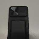 SSLOTSCASE for iPhone 16 Pro Max Case with Card Holder & Kickstand & Slide Camera Lens Cover, Silicone Edge Protection Rugged Heavy Duty Phone Case Cover for iPhone 16 Pro Max 6.9'' 2024, Black