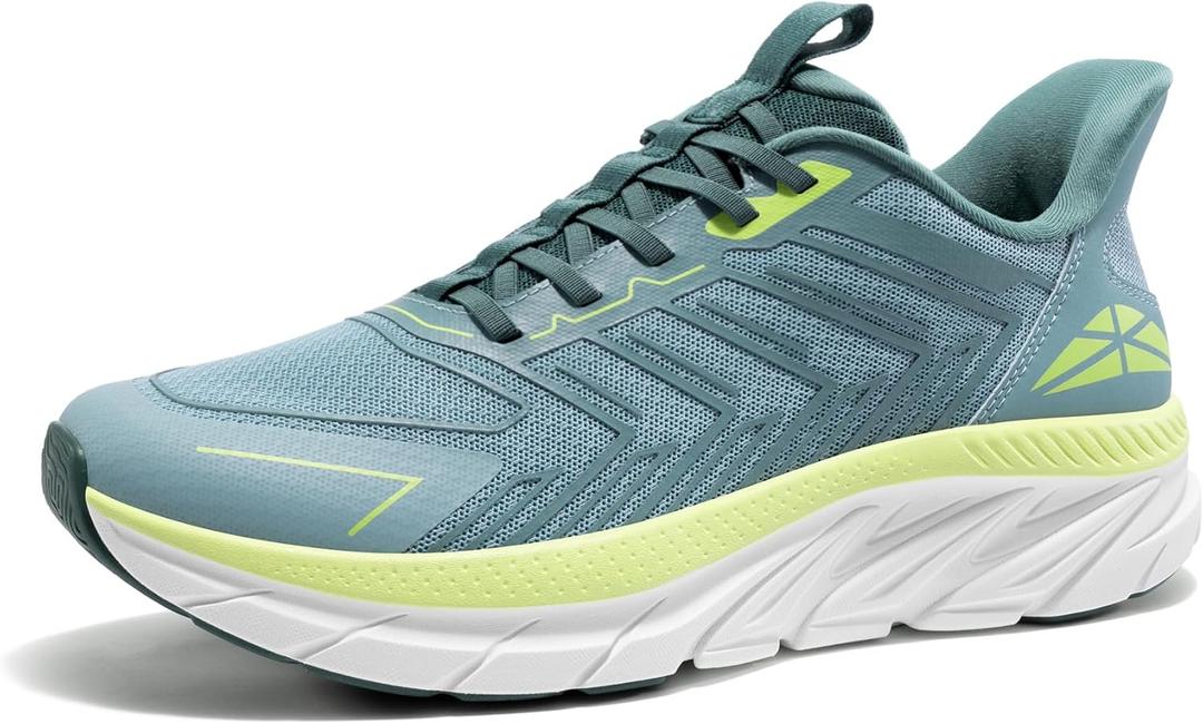 Men's Slip On Walking Shoes Running Comfortable Tennis Breathable Non Slip Athletic Gym Workout Cross Training Fashion Sneakers (8.5, Blue Green)