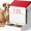 Automatic Cat Feeder 2 Cats,50cups/12L Automatic Pet Feeders Large Capacity Outdoor Galvanized Steel Multiple Cats Feeder Gravity Dog Dry Food Dispenser with Lid