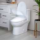ALPHA BIDET UXA Pearl Auto Bidet Toilet Seat in Elongated White | Endless Warm Water | Automatic Lid and Seat | Arced Stainless Steel Nozzle | LED Nightlight | Dryer | Deodorizer 