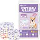 Pet Soft Female Dog Diapers - Disposable Doggie Diapers with Wetness Indicator, Puppy & Cat Diapers Super Absorbent, Fit for Female Dog in Heat or Incontinence, 20pcs (M, Mixed)