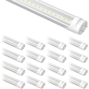 16-Pack Fluorescent Light Bulbs Replacement 4FT, T8 LED Bulbs 4 Foot Type A+B, 24W (65W Equivalent) 3200LM, 5000K Daylight, 48 Inch Tube, F32T8 or F40T12 LED Replacement, Non-Dimmable