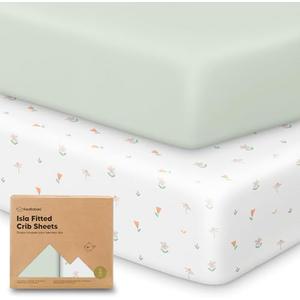 KeaBabies 2-Pack Baby Crib Sheets for Boys, Girls - 52x28 Viscose Derived from Bamboo Toddler Bed Sheets Neutral, Fitted Crib Mattress Cover for Standard Baby Bedding, Soft & Cozy (Wildflowers)