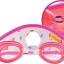 Booggles Kids Adjustable Swim Goggles for Toddlers 25 Years, Anti-Fog Lenses, Hair-Friendly Neoprene Strap (Free Size, Pink)
