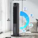 42 INCH Swamp Cooler Air Conditioner w/ 4 Modes & 3 Speeds, Aroma&Memory Function Evaporative Air Cooler, 4.2L Dual Tank, 15H Timer, 6 Ice Packs Portable Windowless Air Conditioner for Bedroom