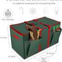 WDZREE Large Christmas Ornament Storage Box,4 Tier Holds Up to 128 Holiday Ornaments 3-Inch, Xmas Decorations Accessories Bag with Dual Zipper Closure,Made of Durable 600D Oxford Fabric (Green)