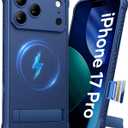 for iPhone 17 Pro Case Magnetic, Built-in Stand & Compatible with MagSafe & Camera Control Button, [Military Grade Drop Tested] Rugged Protective Phone Cover Case for iPhone 17 Pro 2025, Blue