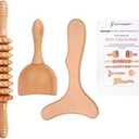 Komogir 2-in-1 Wood Therapy Massage Tools Lymphatic Drainage Massager Wooden Massager for Maderoterapia,Anti-Cellulite, Body Sculpting & Contouring