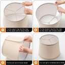 Light Beige Drum Lamp Shade – Natural Linen Fabric for Floor, Table, or Head Lamp – 10” Top x 12” High with Finial & Harp Holder
